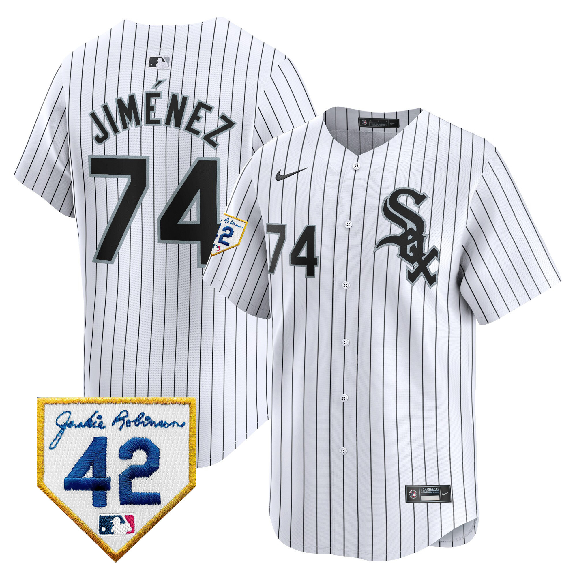Eloy Jimenez Men's Chicago White Sox 2024 Jackie Robinson Patch Vapor Premier Limited Jersey - All Stitched
