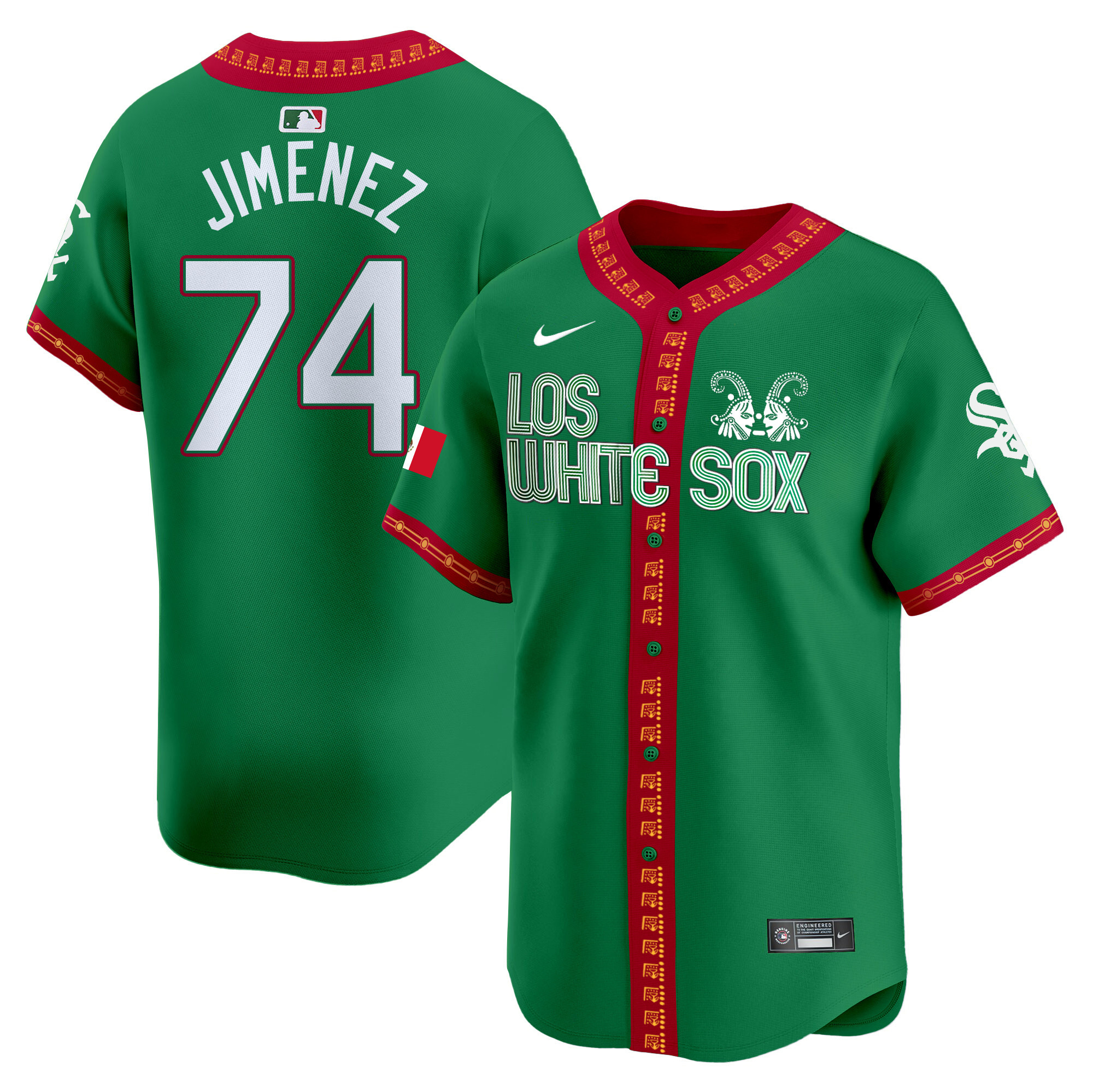 Eloy Jimenez Men's Chicago White Sox Mexico Vapor Premier Limited Green Jersey - All Stitched