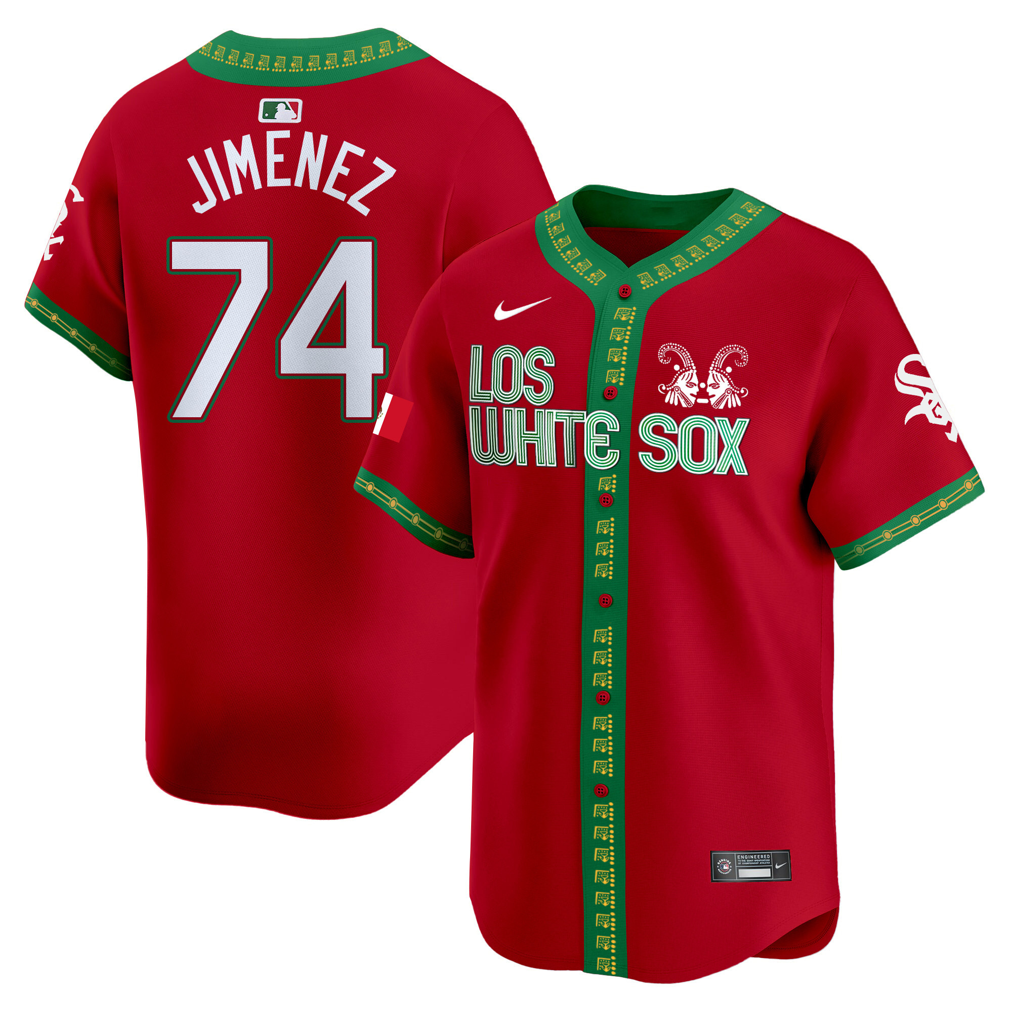 Eloy Jimenez Men's Chicago White Sox Mexico Vapor Premier Limited Red Jersey - All Stitched