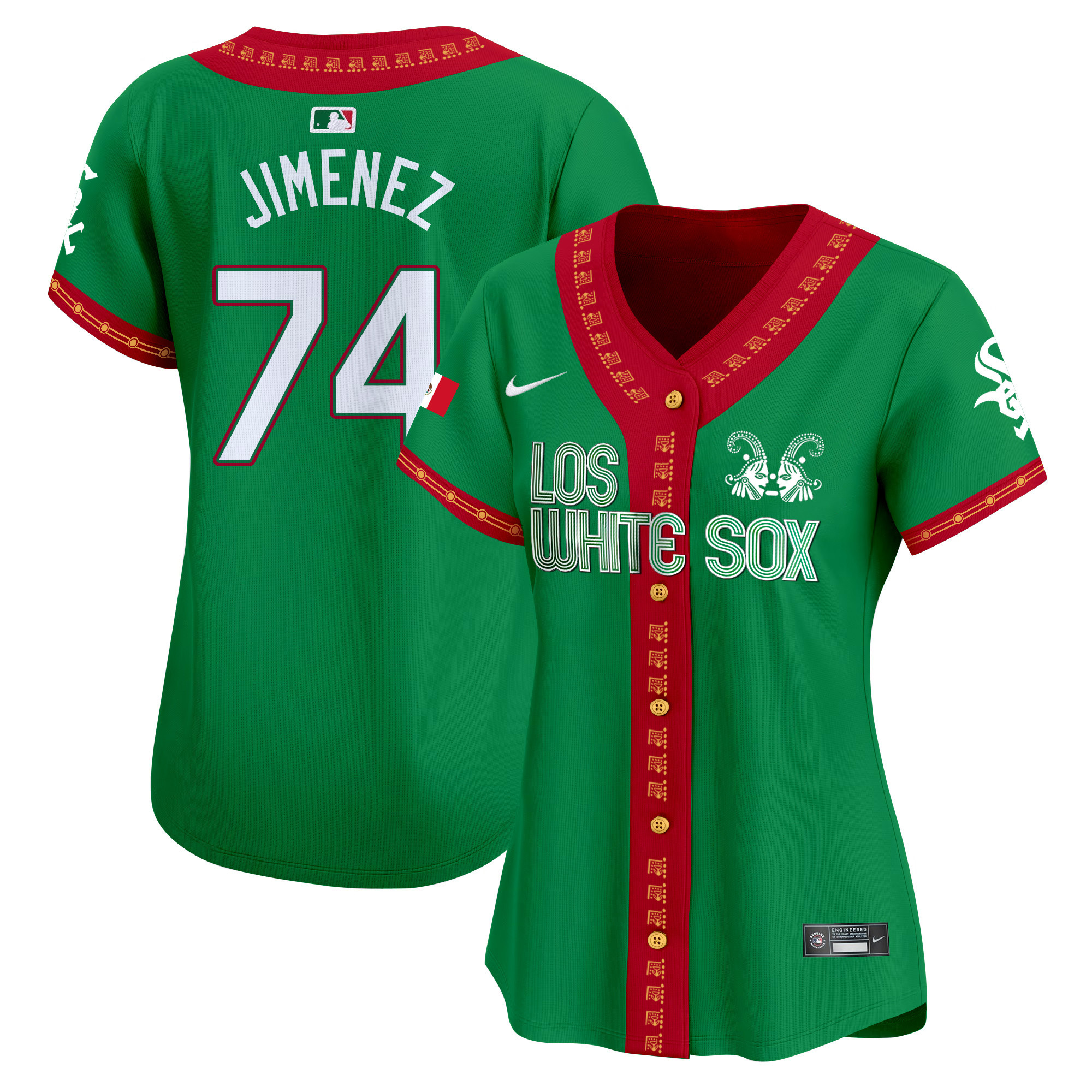 Eloy Jimenez Women's Chicago White Sox Mexico Vapor Premier Limited Green Jersey - All Stitched