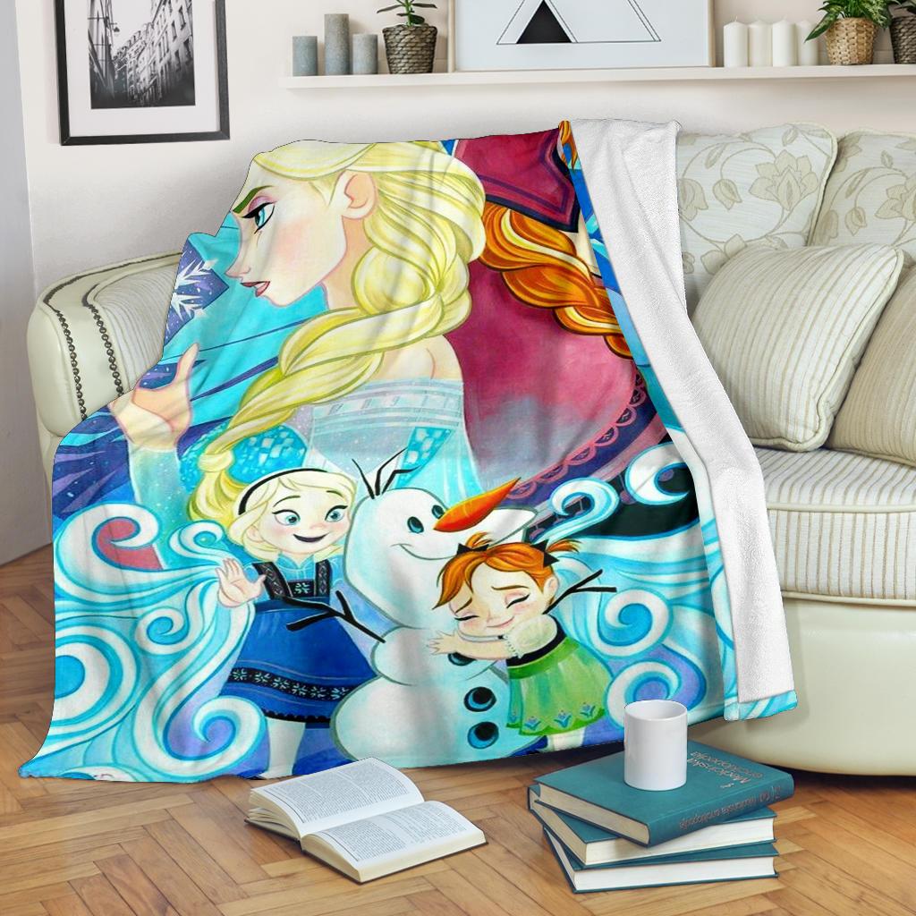 Elsa Anna Frozen Sherpa Blanket Cozy Blanket Fleece Blanket