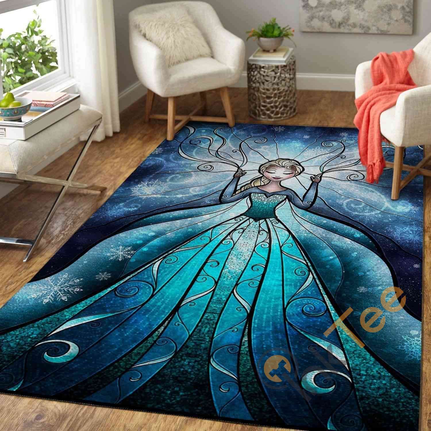 elsa Frozen Disney Princess Area Rectangle Rug