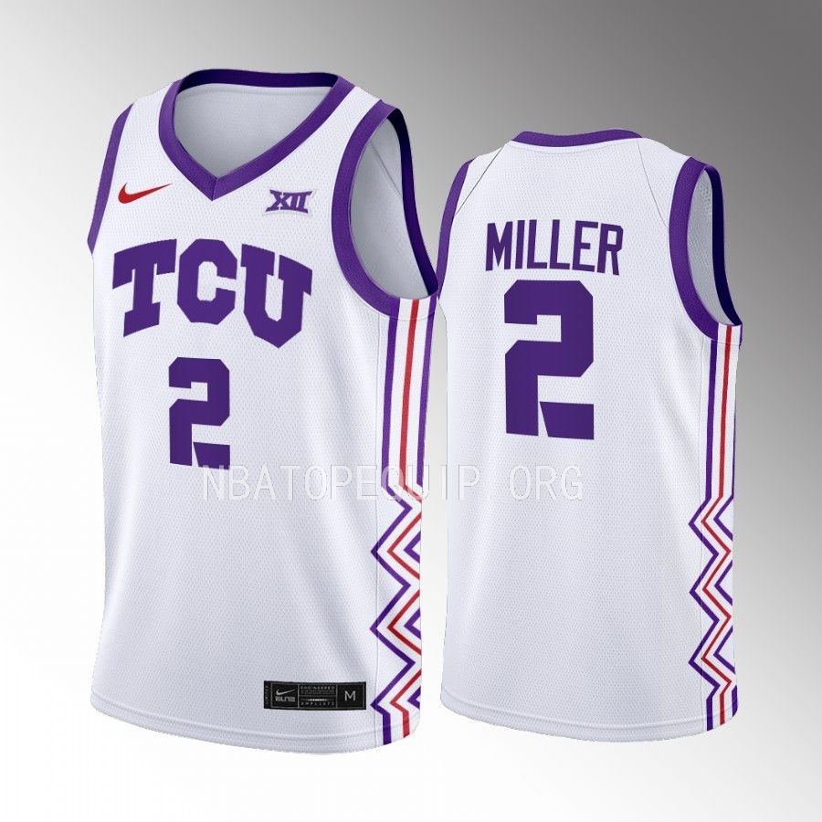 Emanuel Miller TCU Horned Frogs White Jersey 2022-23 Home