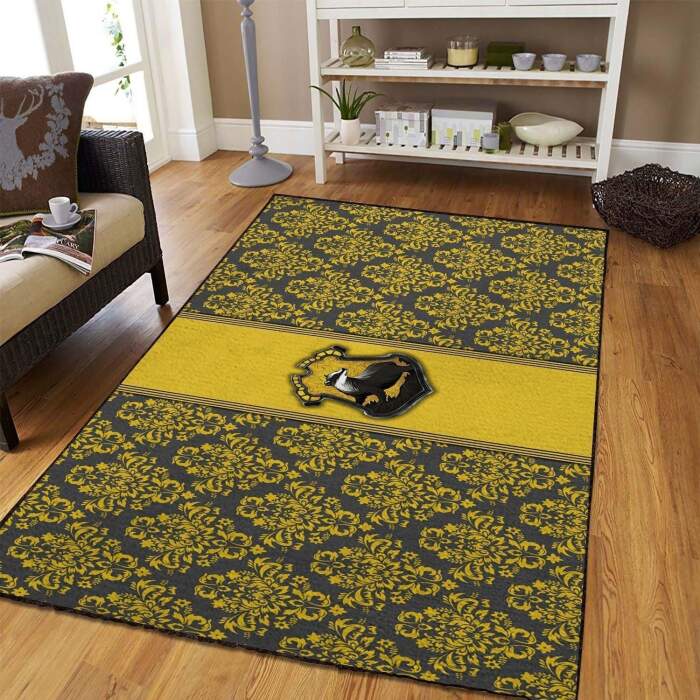 Emblem Hufflepuff Rectangle Rug – Custom Size And Printing
