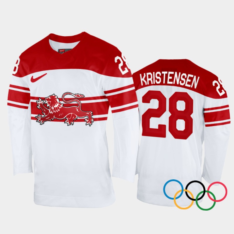 Emil Kristensen Denmark White Home Jersey 2022 Winter Olympics