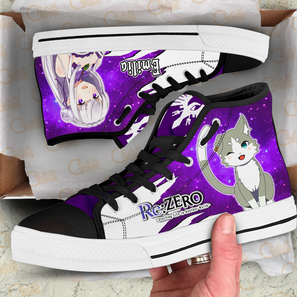 Emilia High Top Shoes Custom Re:Zero Anime Sneakers