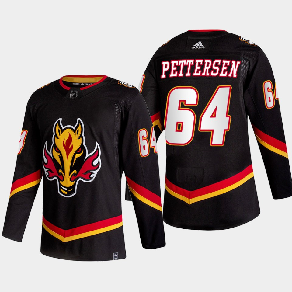 Emilio Pettersen 64 Calgary Flames Alternate Black Stitched Jersey 2022-23