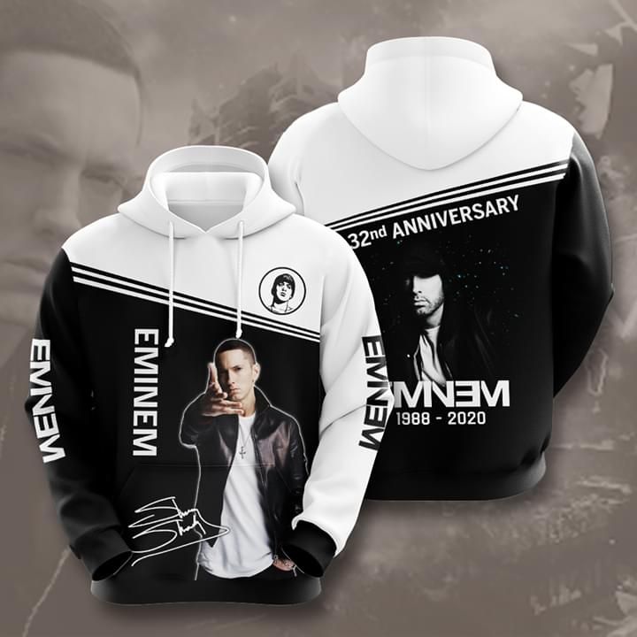 Eminem signatures 32nd anniversary all printed 3D Hoodie