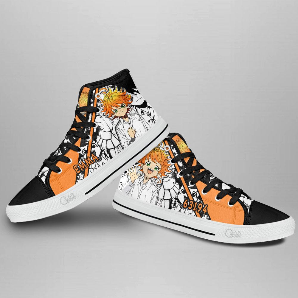 Emma High Top Shoes Custom Manga Anime The Promised Neverland Sneakers
