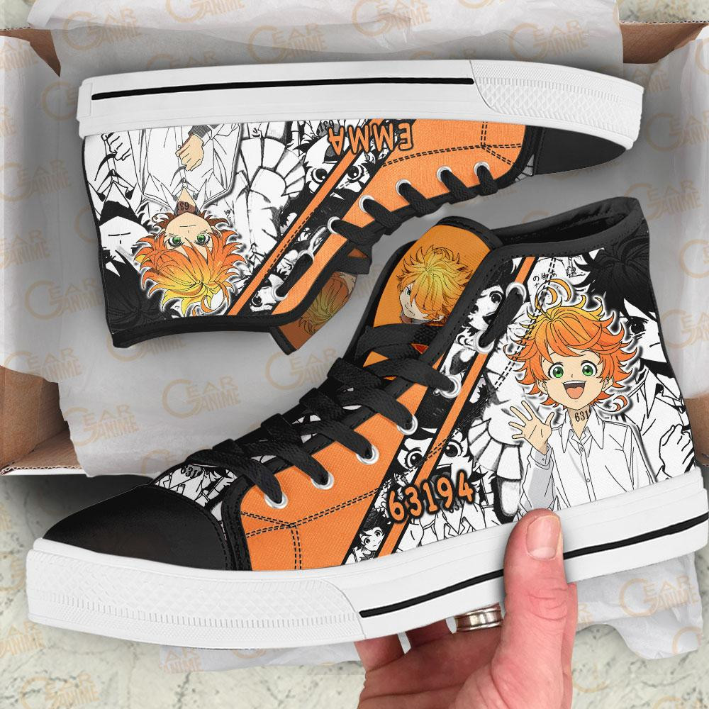 Emma High Top Shoes Custom Manga Anime The Promised Neverland Sneakers