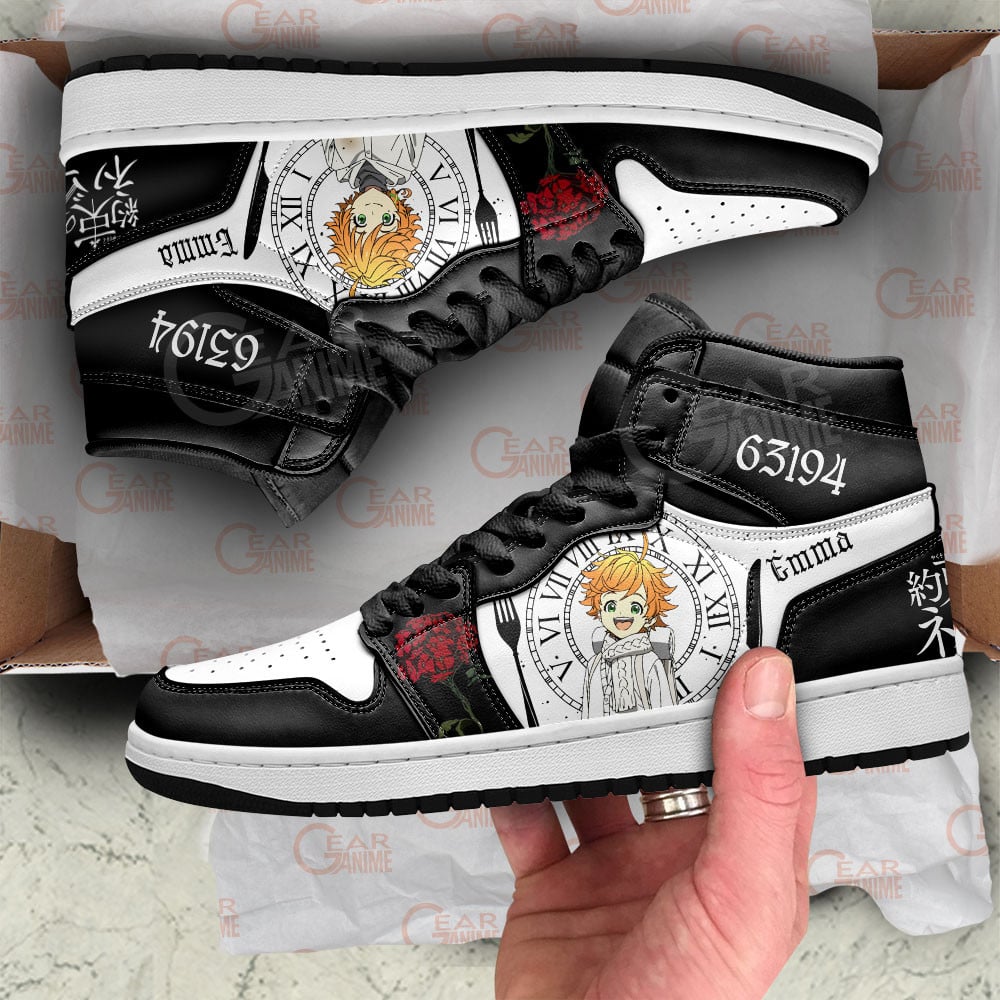 Emma JD1s Sneakers The Promised Neverland Anime Shoes, Air Jordan Hightop