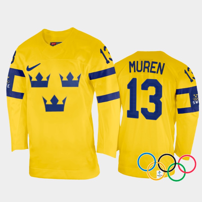 Emma Muren Sweden Women's Yellow Home Jersey 2022 Winter Olympics
