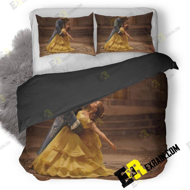 Emma Watson And Dan Stevens Dancing In Beauty Beast Hd 3D Customized Duvet Cover Bedding Set