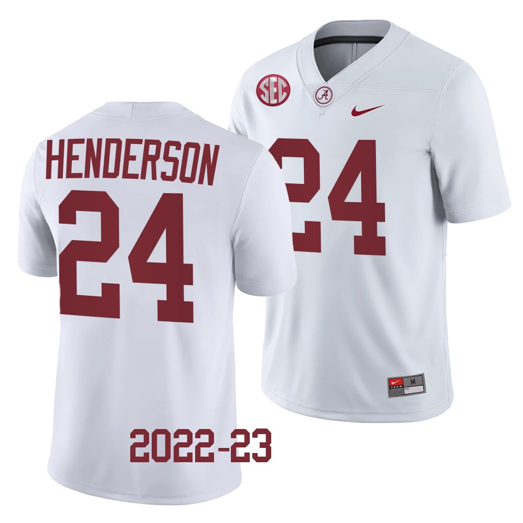 Emmanuel Henderson Alabama Crimson Tide #24 White Jersey 2022-23 College Men's Uniform