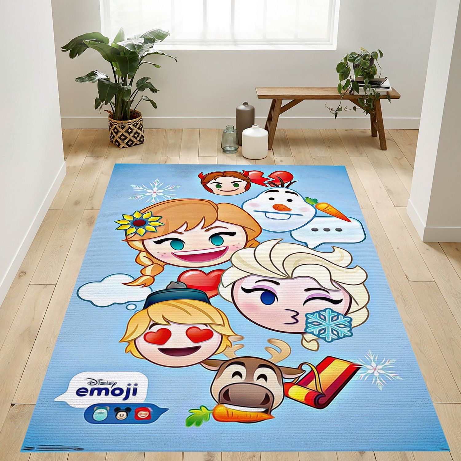 Emoji Frozen Rectangle Rug – Custom Size And Printing