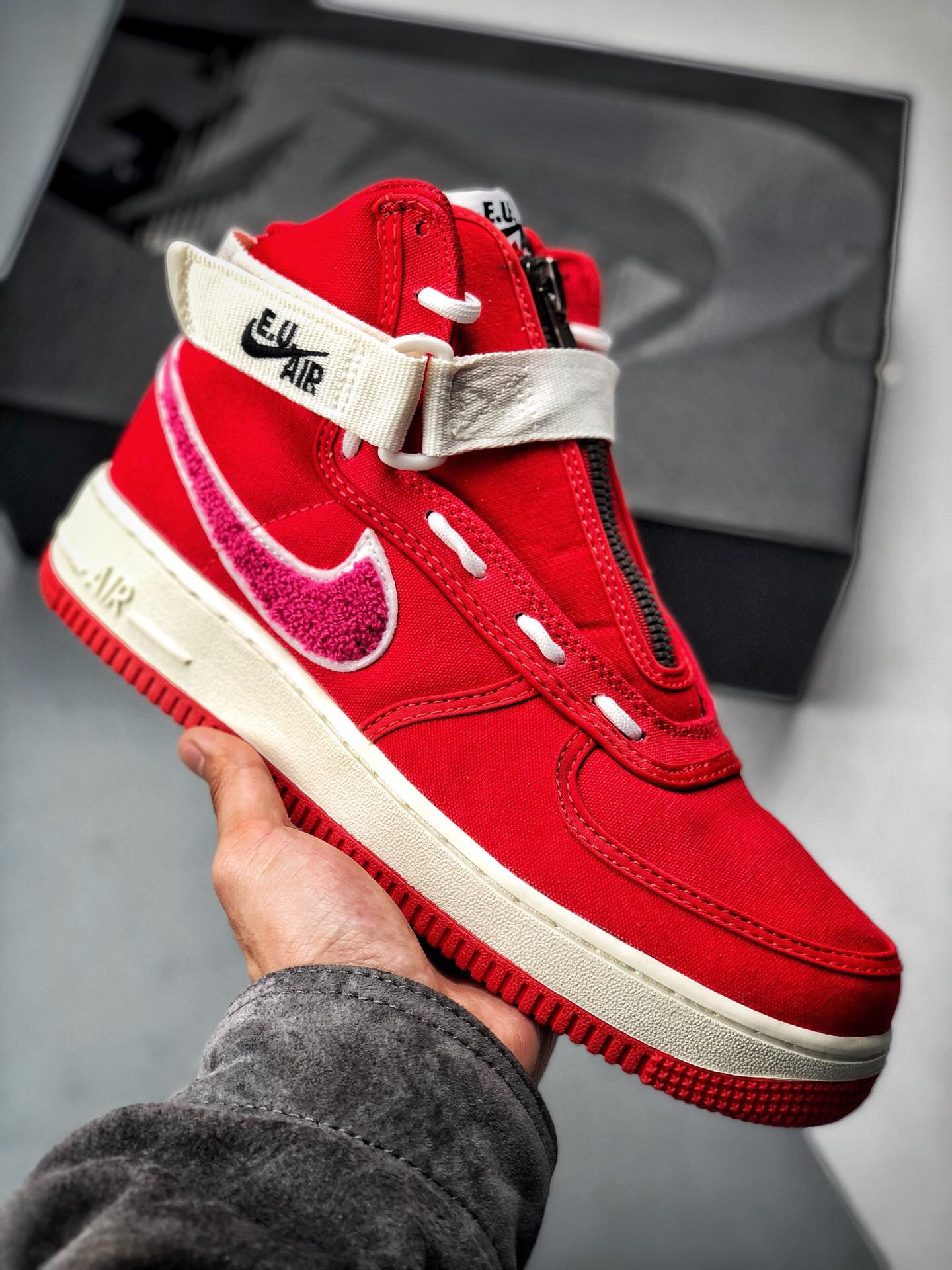 Emotionally Unavailable x Nike Air Force 1 High Red For Sale