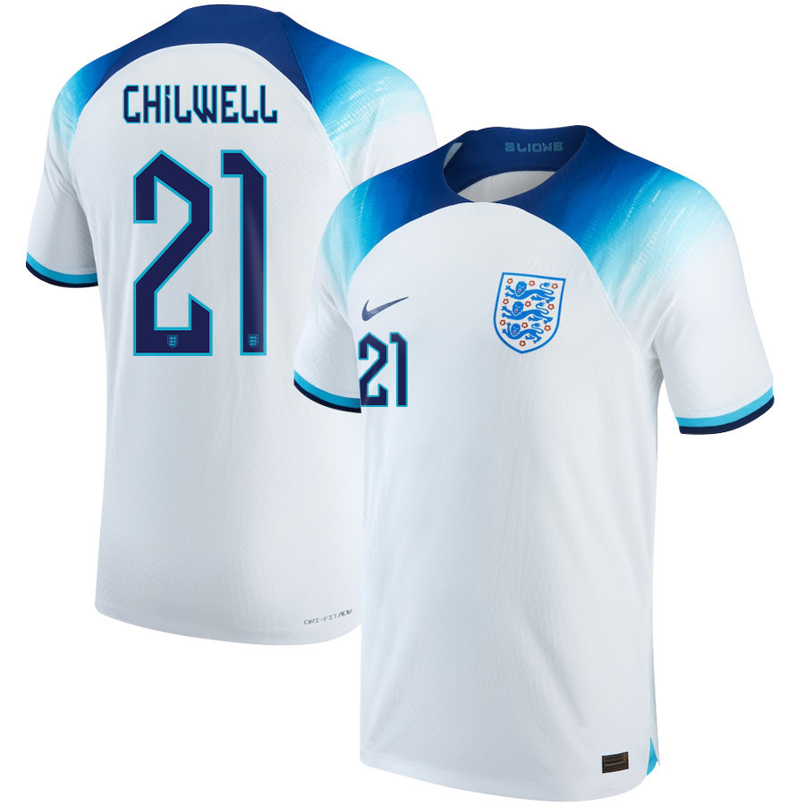 England National Team 2022-23 Ben Chilwell 21 Qatar World Cup Home Soccer Jersey –