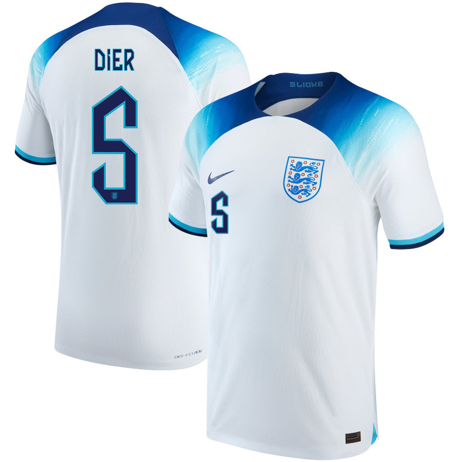 England National Team 2022-23 Eric Dier 5 Qatar World Cup Home Soccer Jersey –