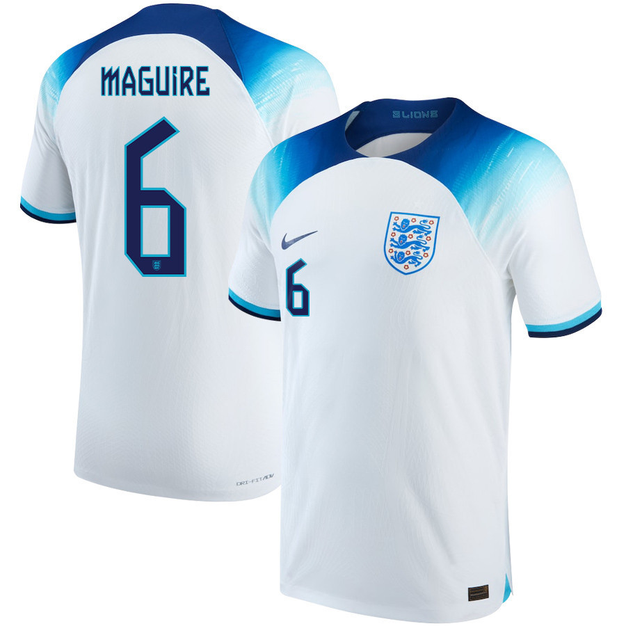 England National Team 2022-23 Harry Maguire 6 Qatar World Cup Home Soccer Jersey –