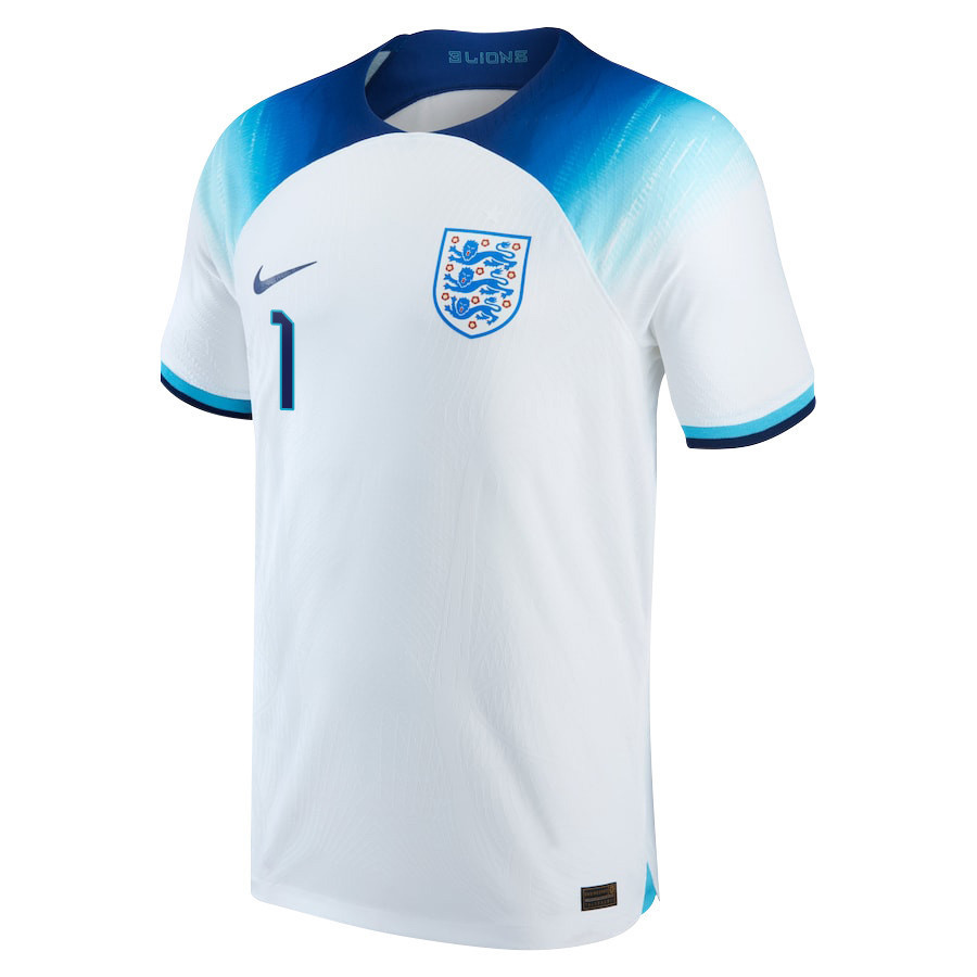 England National Team 2022-23 Jordan Pickford 1 Qatar World Cup Home Soccer Jersey –