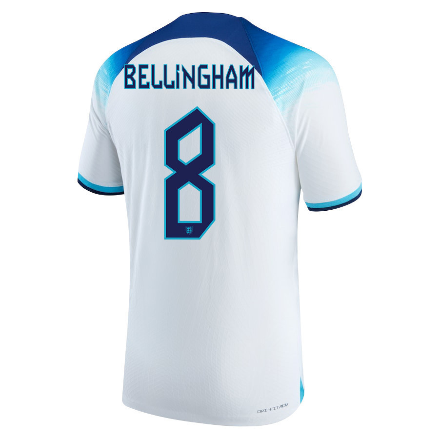 England National Team 2022-23 Jude Bellingham 8 Qatar World Cup Home Soccer Jersey – England National Team 2022-23 Jude Bellingham 8 Qatar World Cup Home Soccer Jersey –