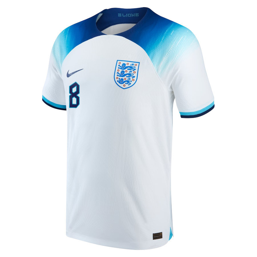 England National Team 2022-23 Jude Bellingham 8 Qatar World Cup Home Soccer Jersey –