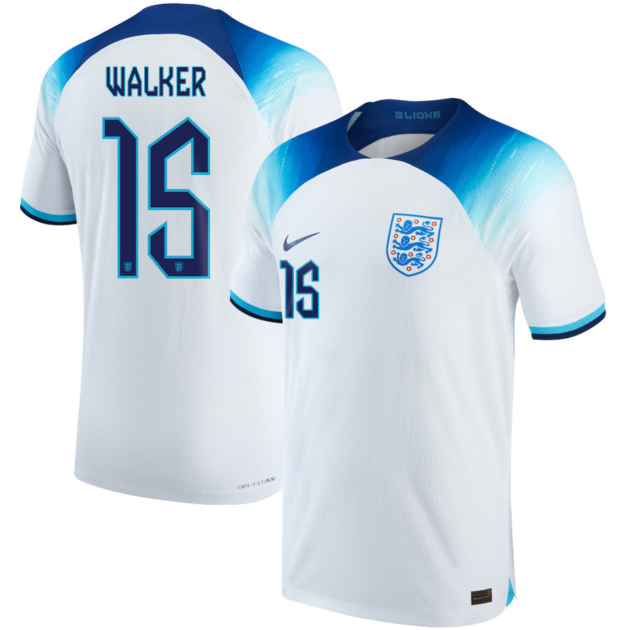 England National Team 2022-23 Kyle Walker 15 Qatar World Cup Home Soccer Jersey –