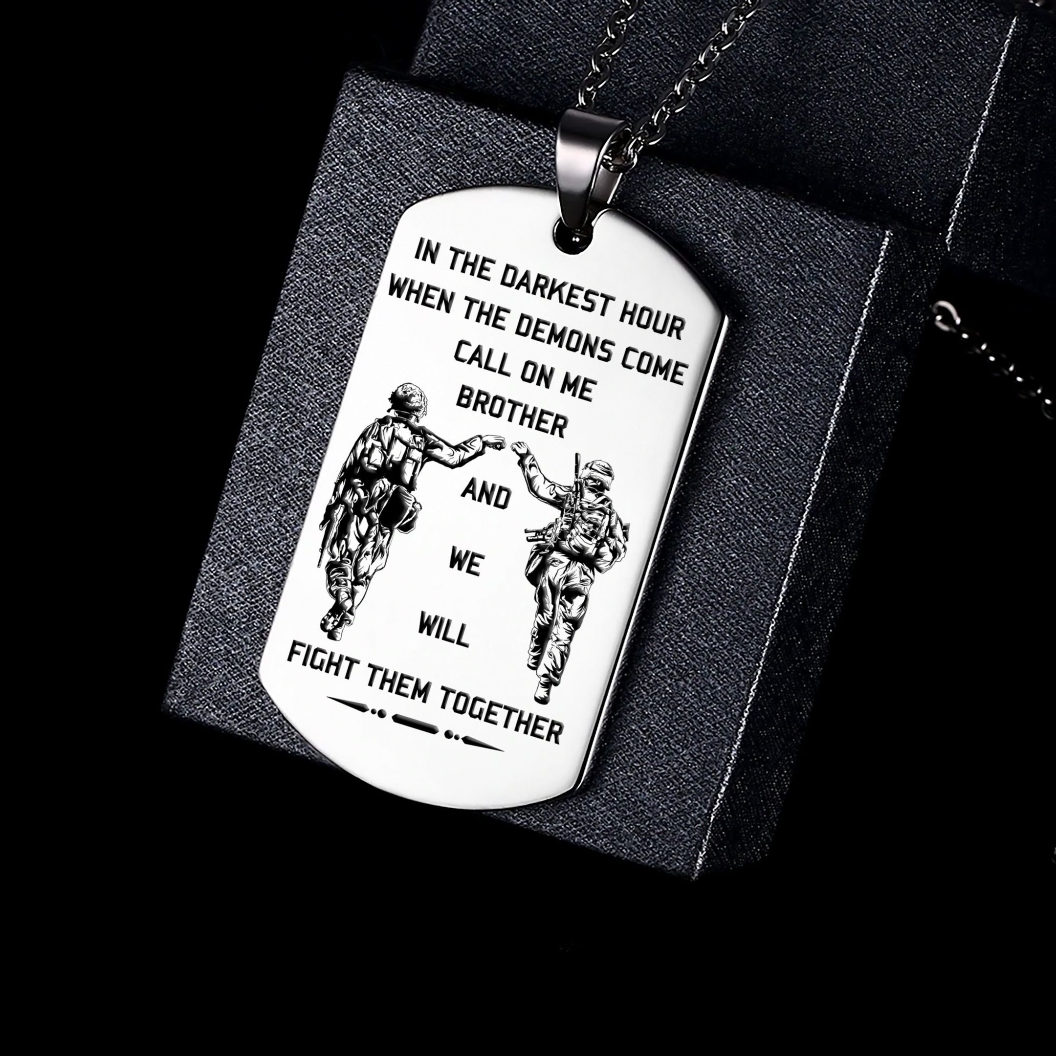 Engrave – Call On Me Brother – English – Soldier Dog Tag