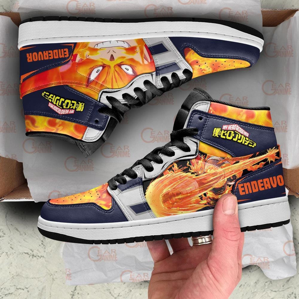 Enji Todoroki JD1s Sneakers Endeavor My Hero Academia Anime Shoes, Air Jordan Hightop