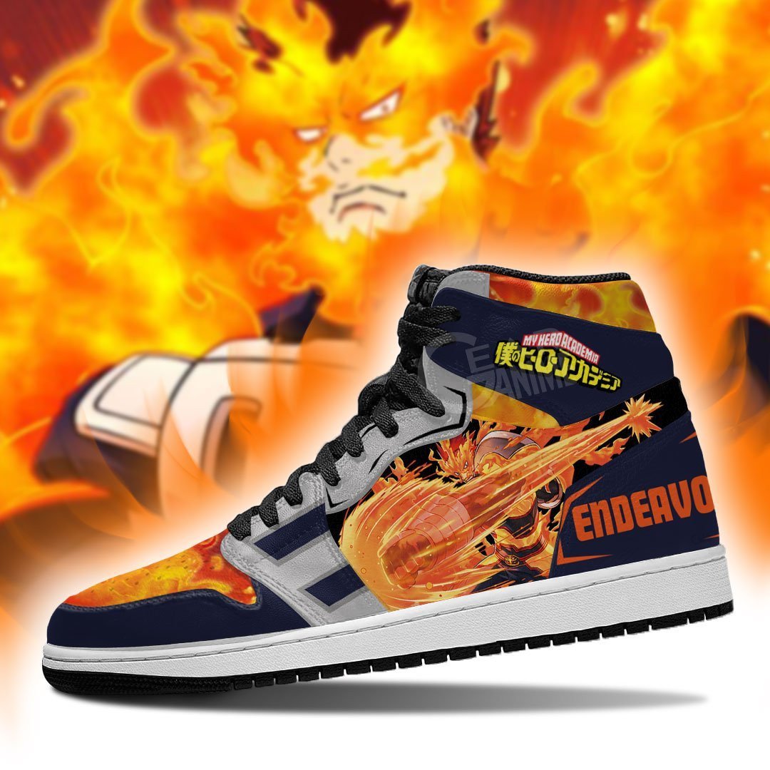 Enji Todoroki JD1s Sneakers Endeavor My Hero Academia Anime Shoes, Air Jordan Hightop