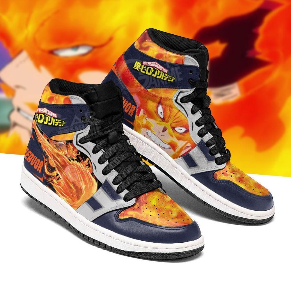 Enji Todoroki My Hero Academia anime High Top Air Jordan Sneaker, Air Jordan Hightop