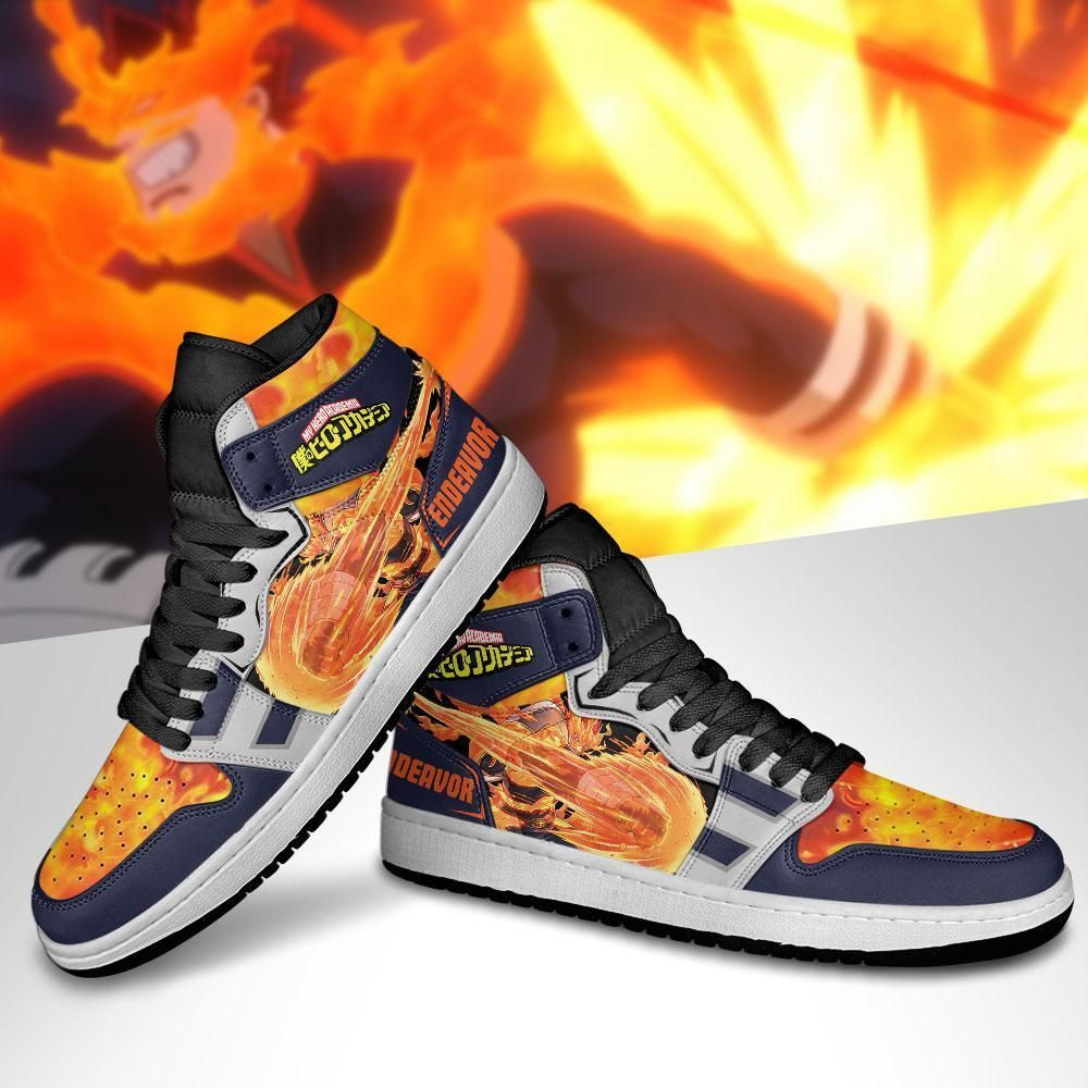 Enji Todoroki My Hero Academia anime High Top Air Jordan Sneaker, Air Jordan Hightop