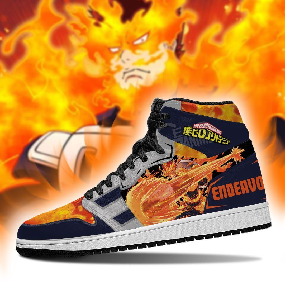 Enji Todoroki My Hero Academia anime High Top Air Jordan Sneaker, Air Jordan Hightop