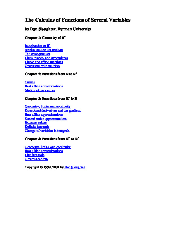 The Calculus Of Functions Of Several Variables PDF/EPUB Version ...