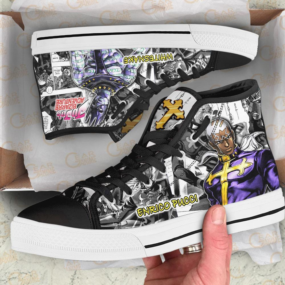 Enrico Pucci High Top Shoes Custom Manga Anime Jojo’s Birraze Adventure Sneakers