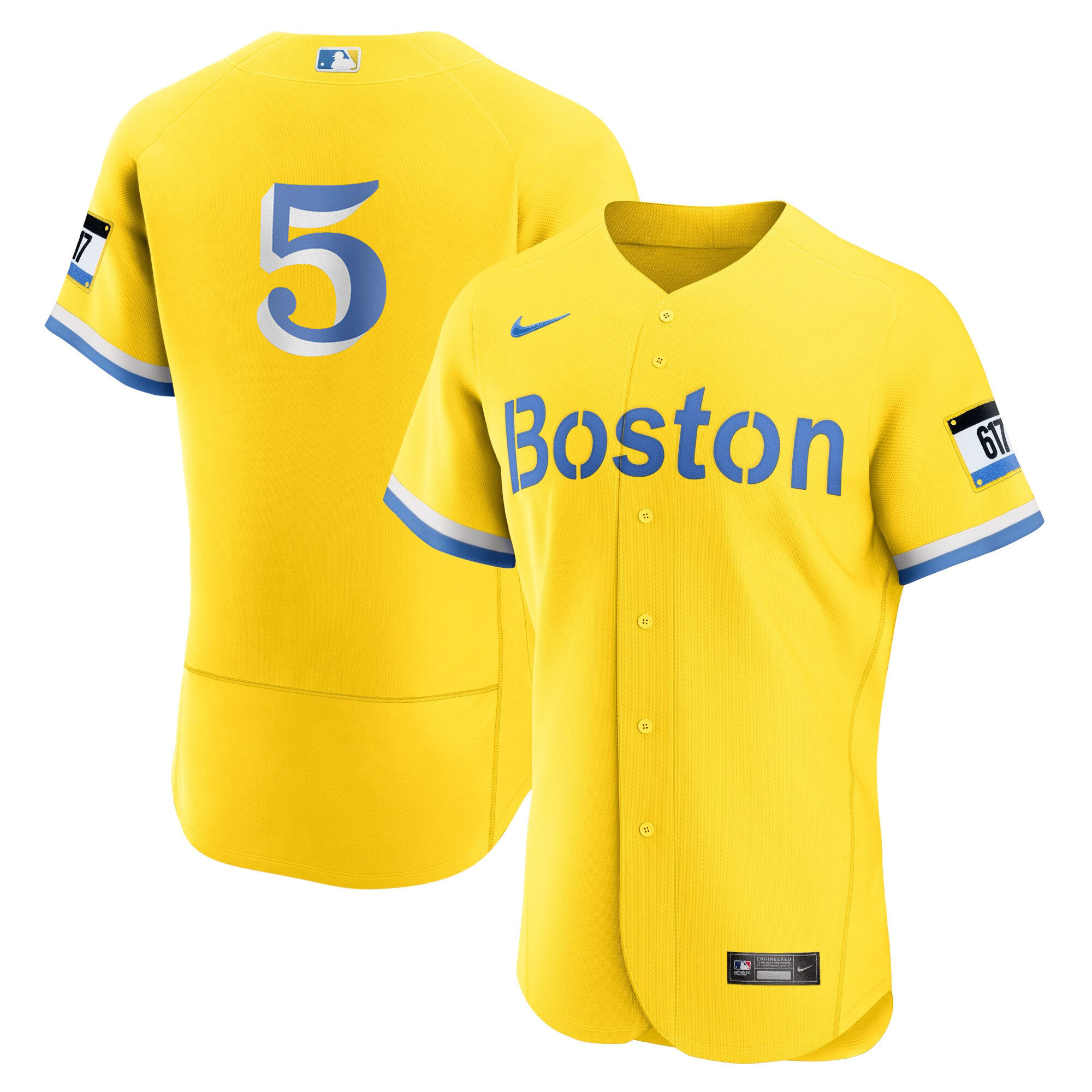 Enrique Hernandez Youth's Boston Red Sox Yellow Flex Base Jersey - All Stitched