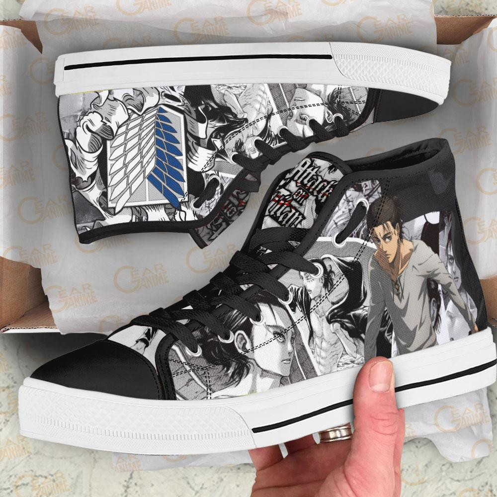Eren High Top Shoes Custom Anime Final Season Attack On Titan Sneakers