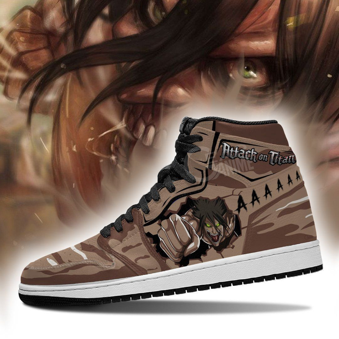Eren Titan Attack On Titan Anime 1 High Top Air Jordan Sneaker, Air Jordan Hightop