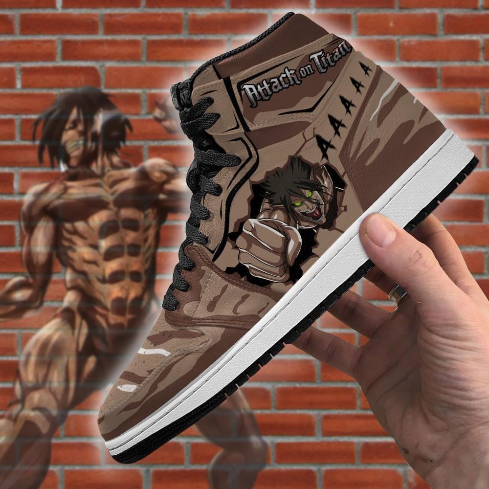 Eren Titan JD1s Sneakers Costume Attack On Titan Anime JD1s Sneakers, Air Jordan Hightop