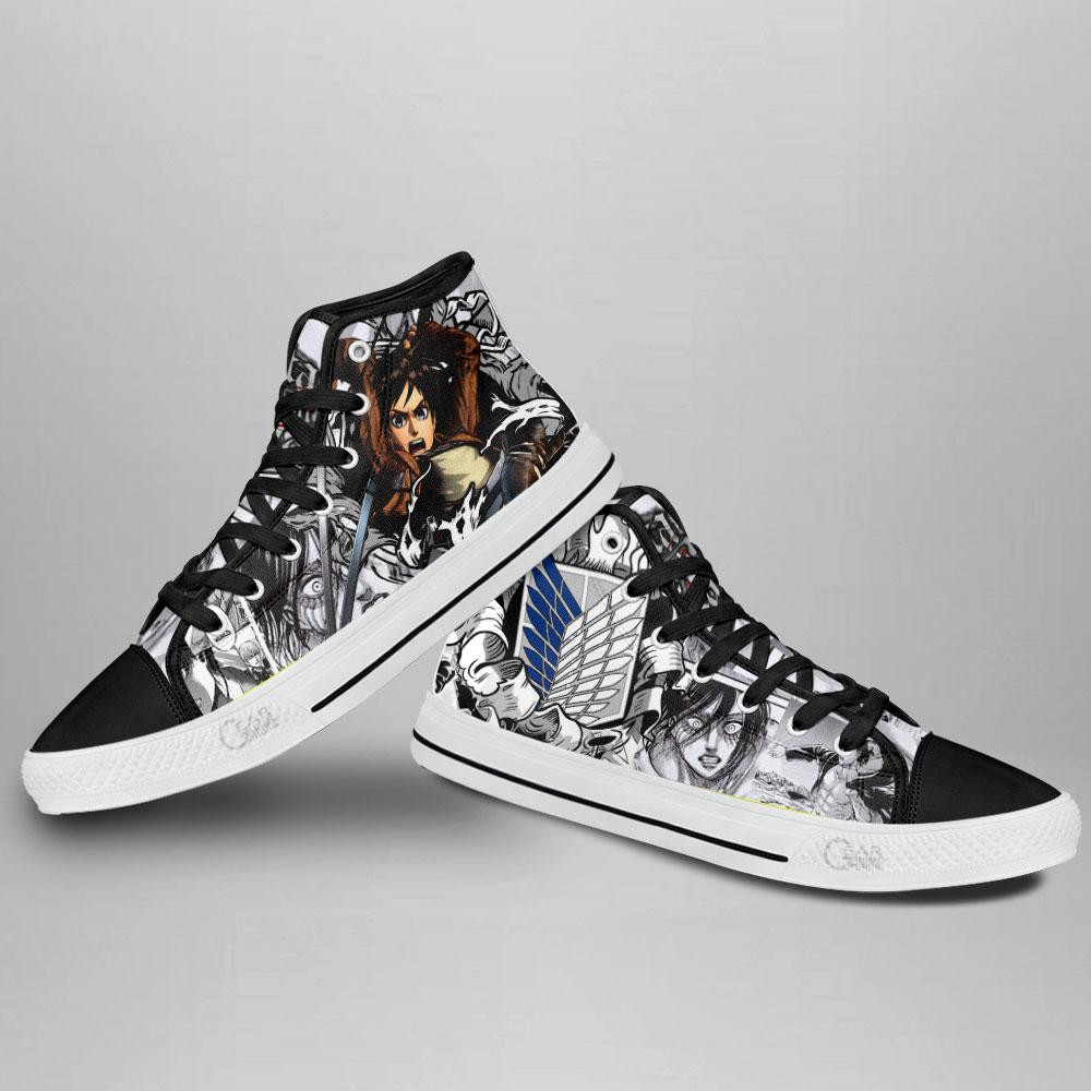 Eren Yeager High Top Shoes Custom Anime Attack On Titan Sneakers