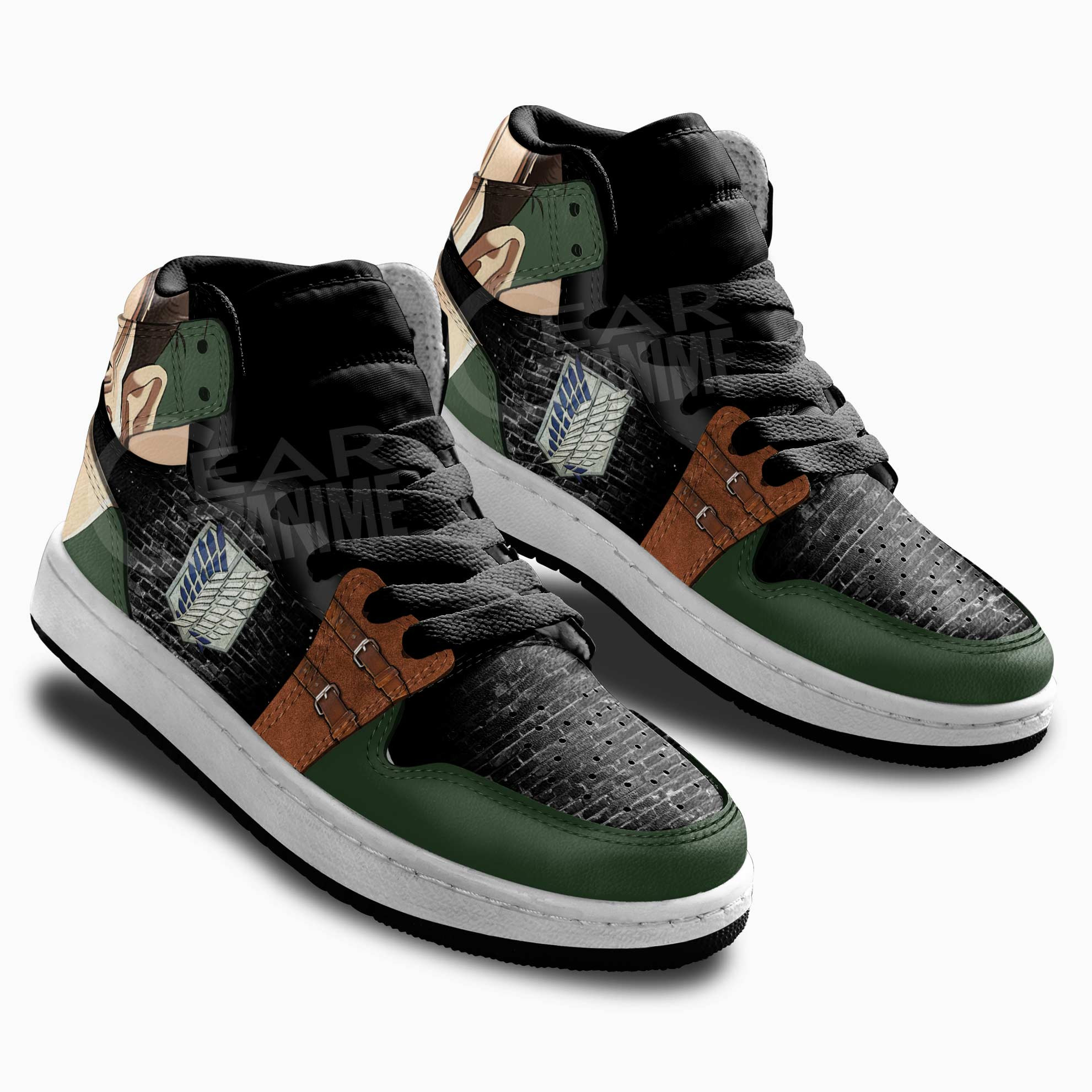 Eren Yeager Kids Sneakers Attack On Titan Anime Kids Shoes