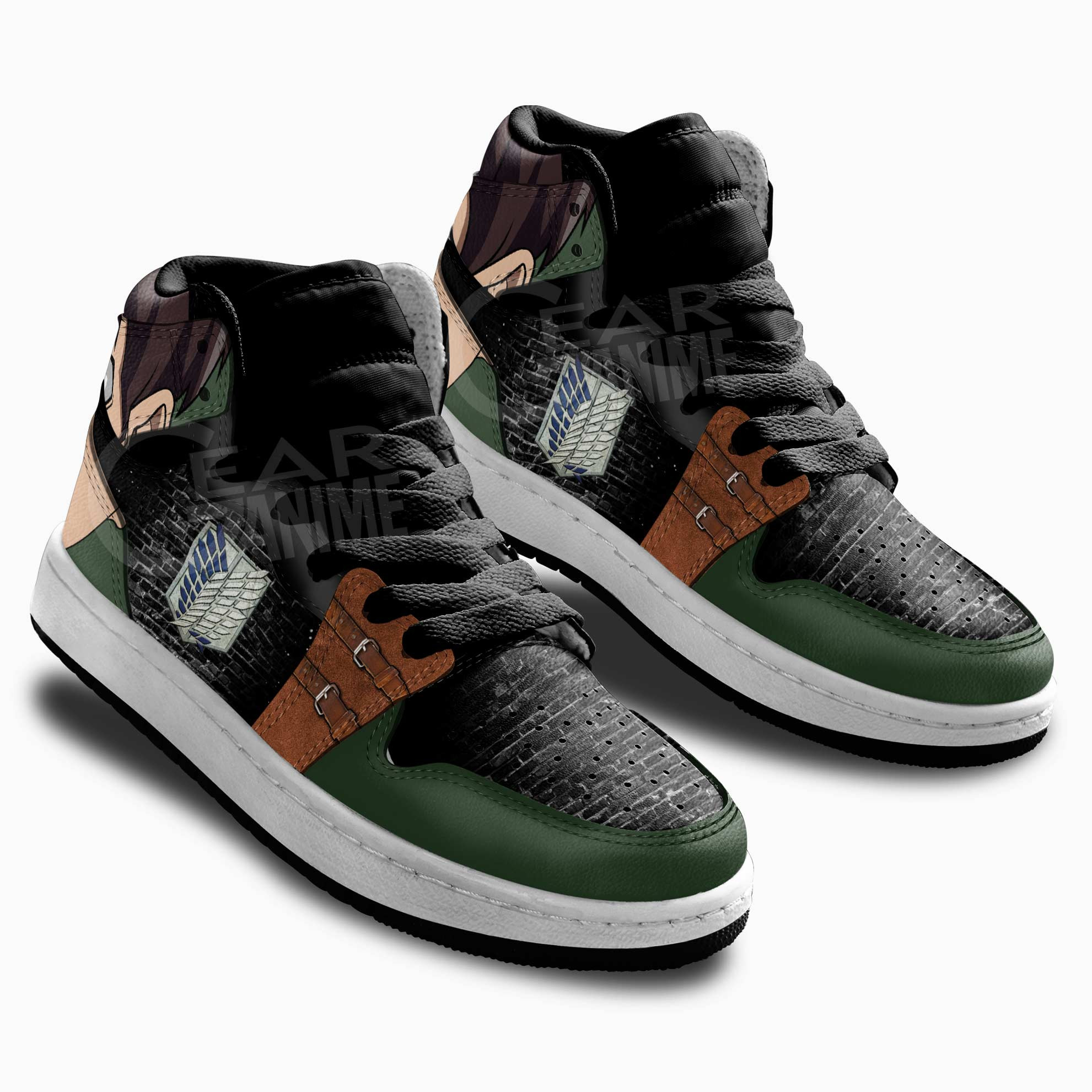 Eren Yeager Kids Sneakers Attack On Titan Anime Kids Shoes