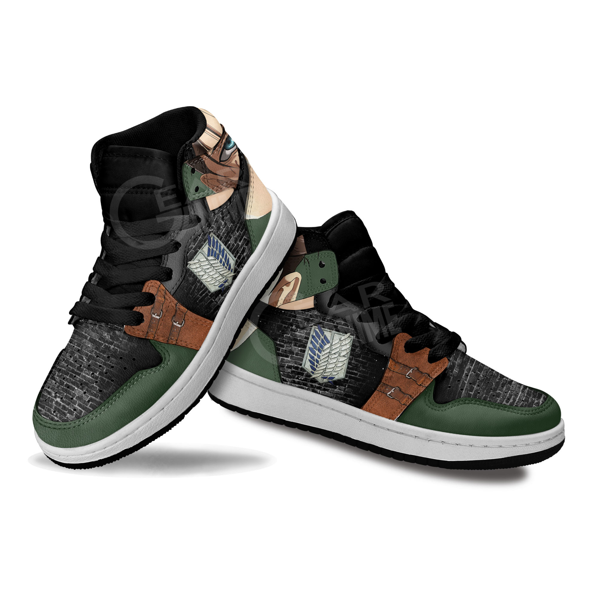 Eren Yeager Kids Sneakers Attack On Titan Anime Kids Shoes