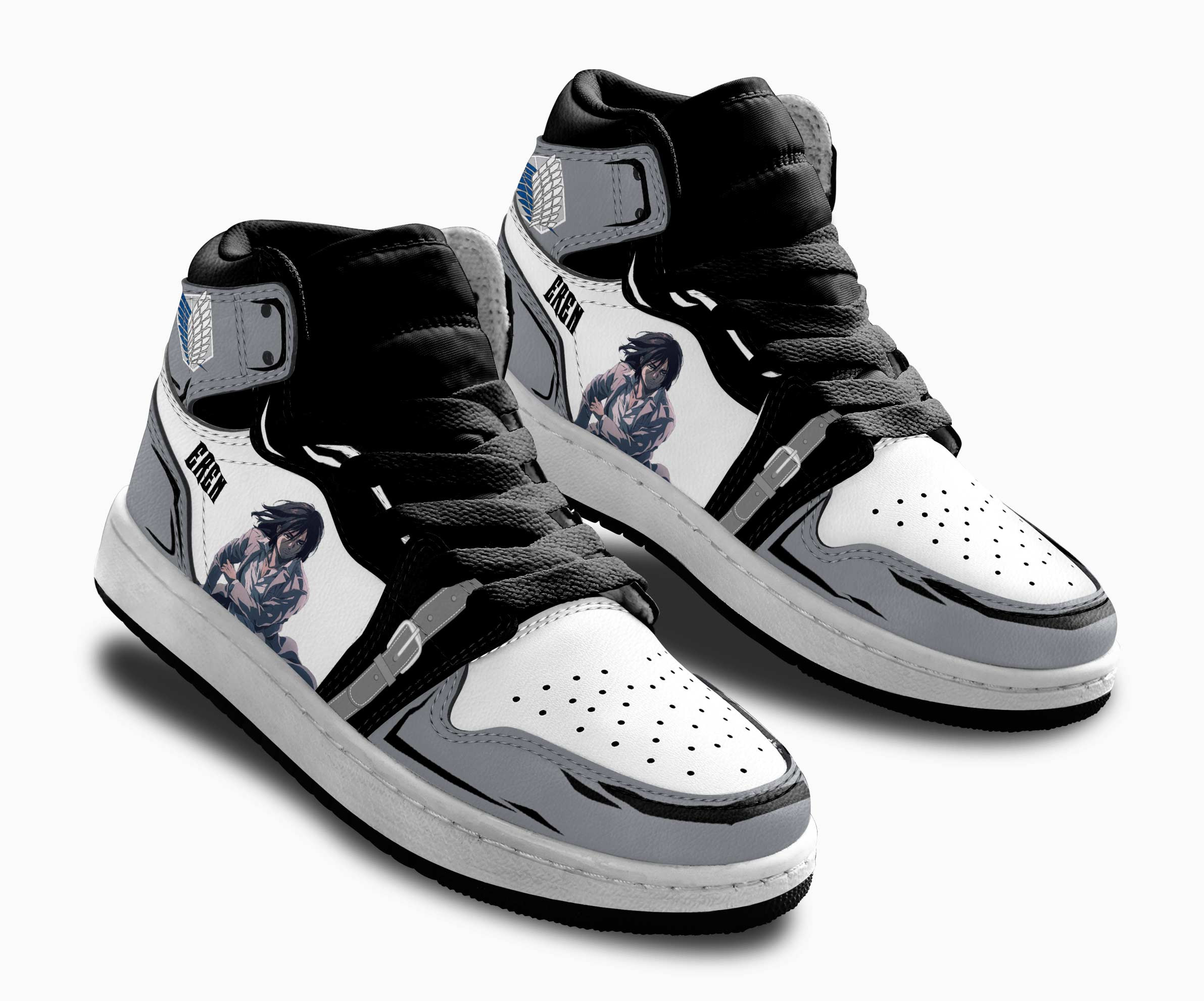 Eren Yeager Kids Sneakers Custom Anime Attack On Titan Final Shoes For Kids
