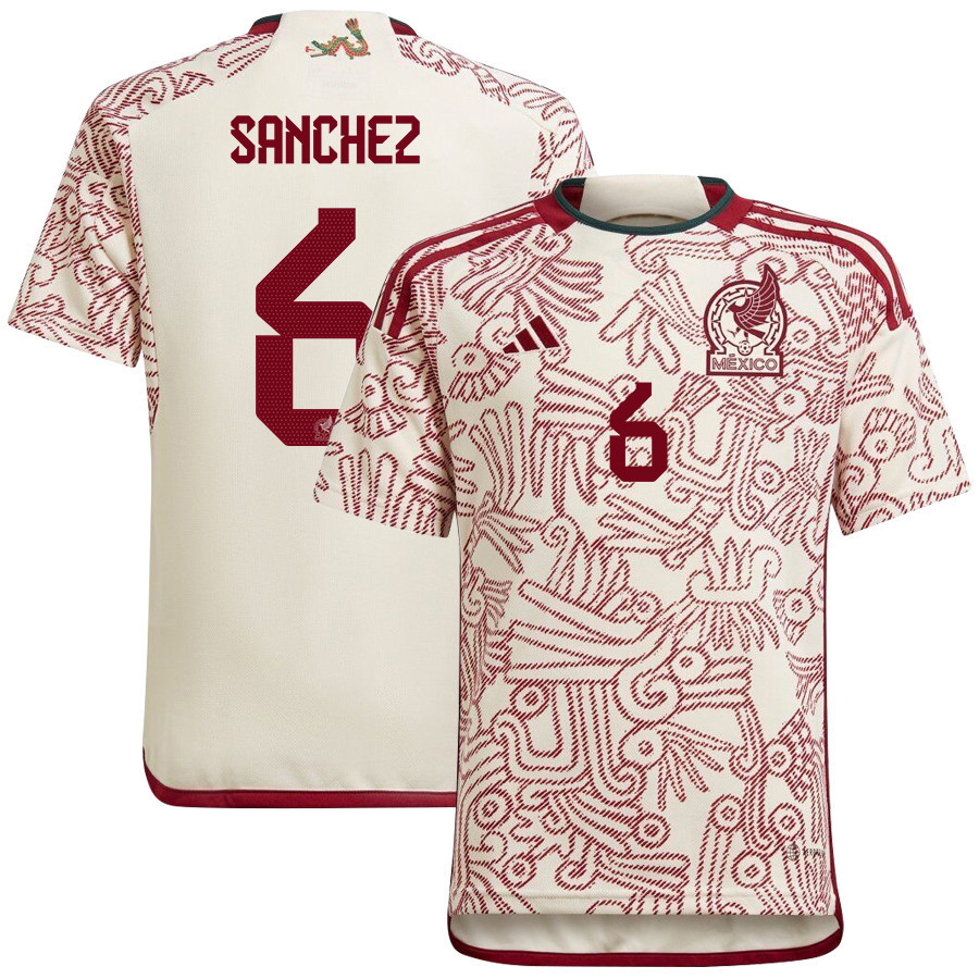 Erick Sanchez 6 Mexico National Team Qatar World Cup 2022-23 – White Away  Soccer Jersey