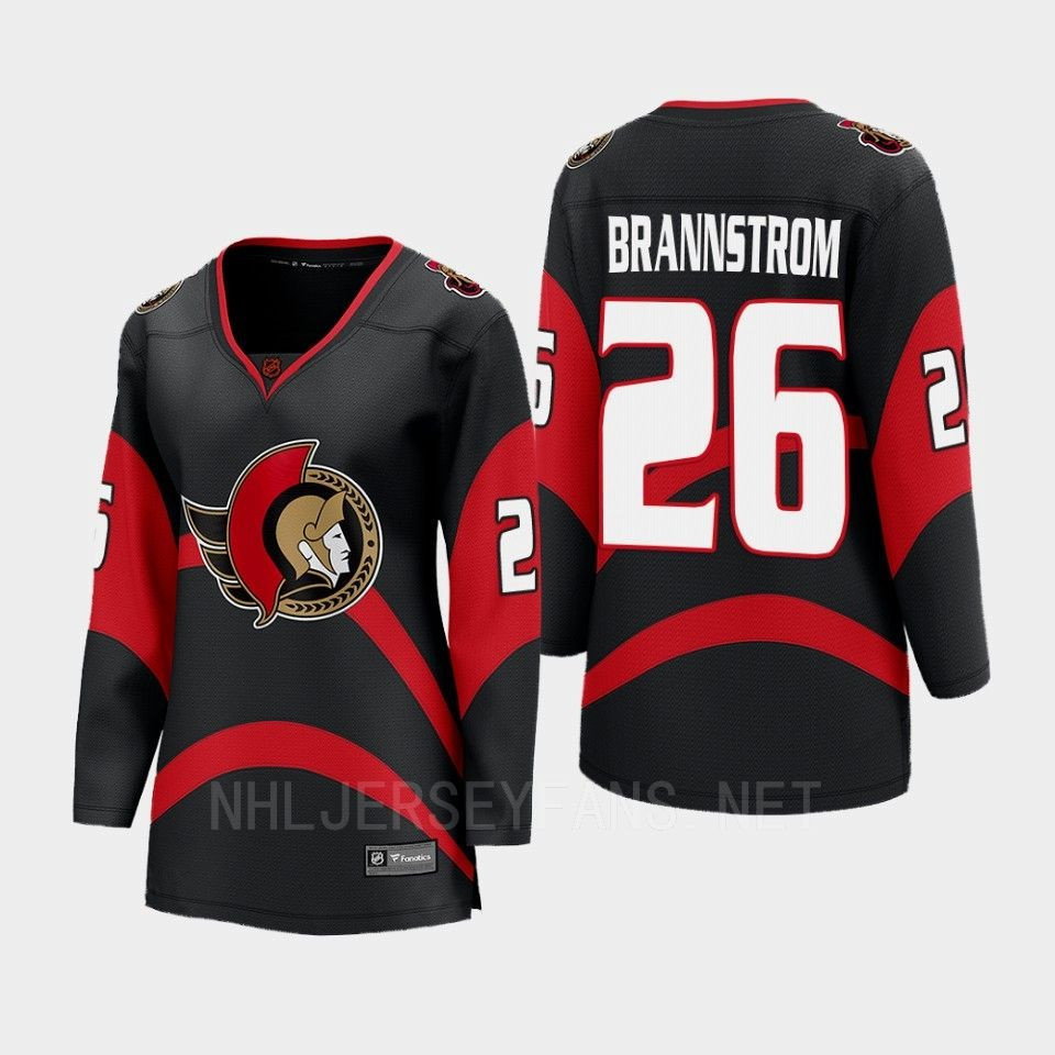 Erik Brannstrom 26 Ottawa Senators 2022 Special Edition 2.0 Women Breakaway Retro Stitched Jersey Black