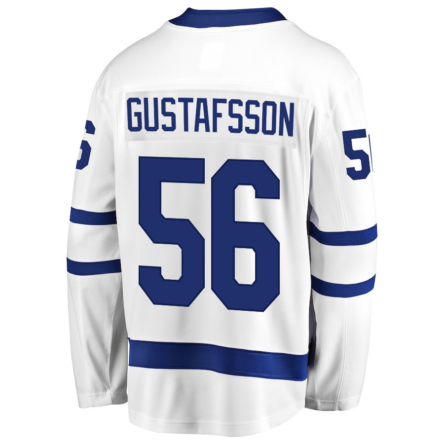 Erik Gustafsson 56 Toronto Maple Leafs Stanley Cup 2023 Playoffs Patch Away Breakaway Men Stitched Jersey – White
