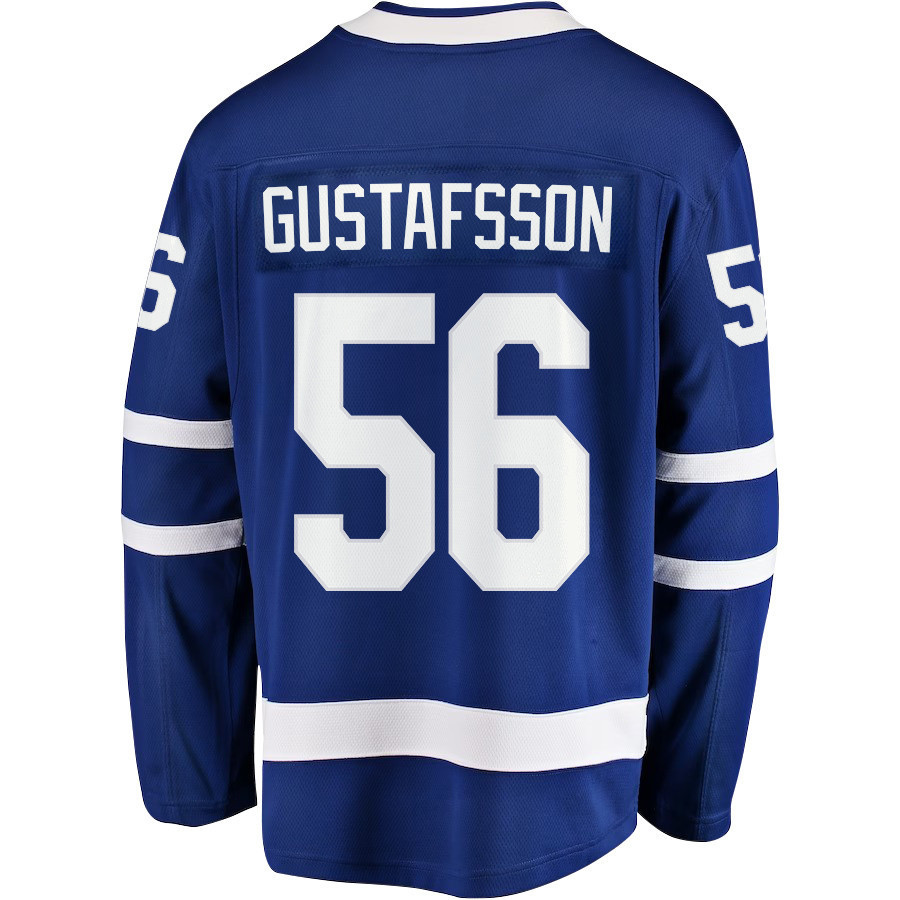 Erik Gustafsson 56 Toronto Maple Leafs Stanley Cup 2023 Playoffs Patch Home Breakaway Men Stitched Jersey – Blue