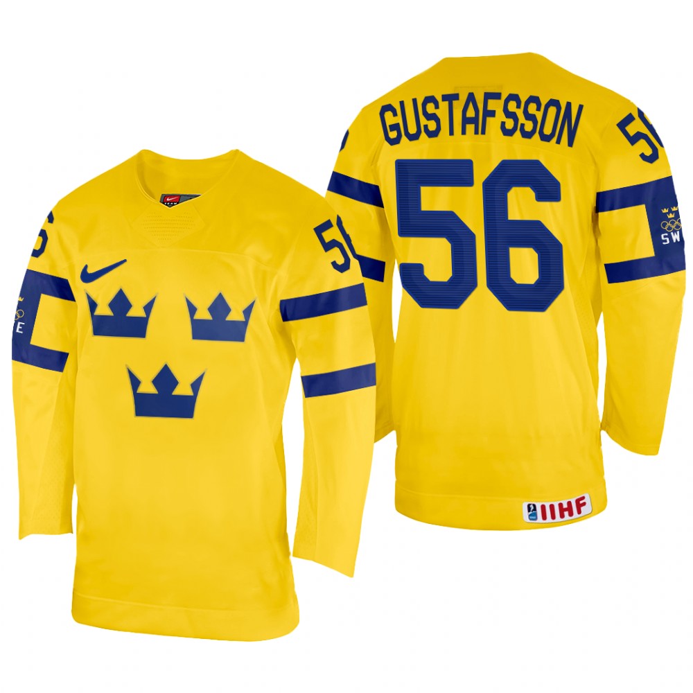 Erik Gustafsson Sweden Yellow Home Jersey 2022 IIHF World Championship