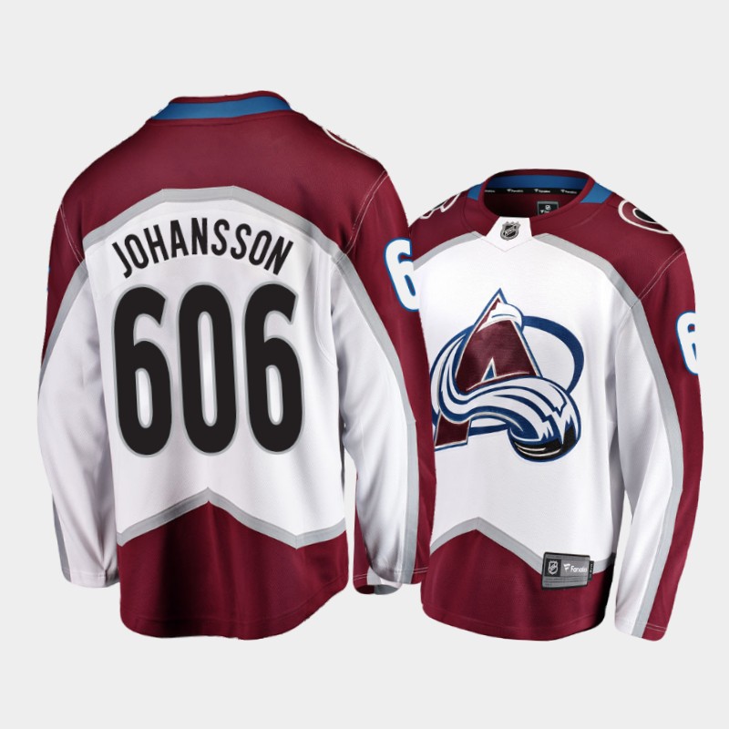 Erik Johansson Colorado Avalanche 606 NHL Games White Commemorative Edition Jersey